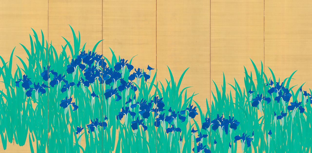 画像: 木島櫻谷《燕子花図》左隻　大正6年（1917）泉屋博古館東京【前期展示】