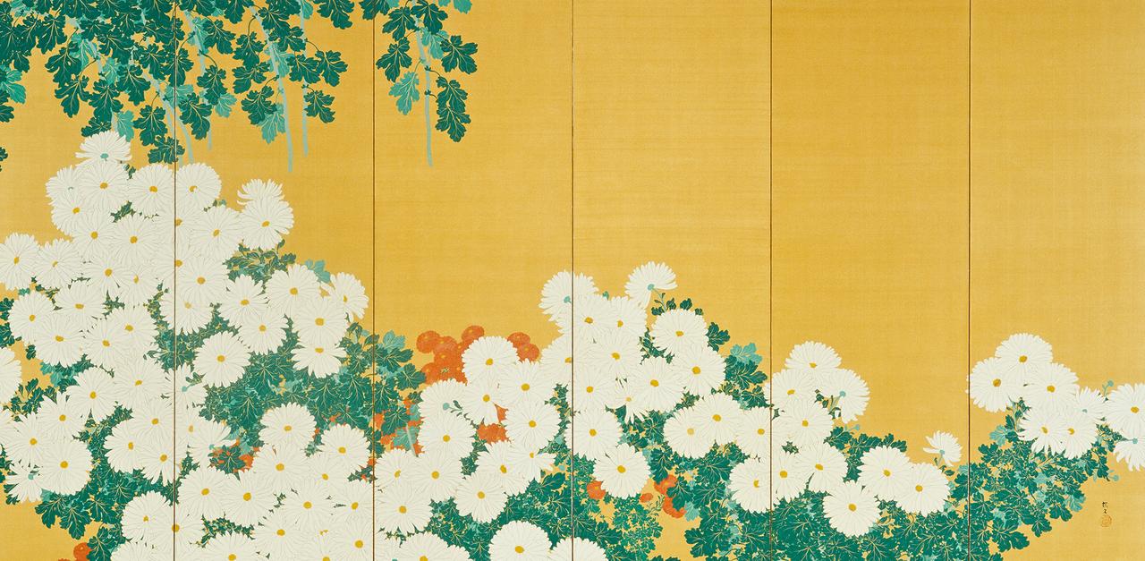 画像: 木島櫻谷《燕子花図》右隻　大正6年（1917）泉屋博古館東京【後期展示】