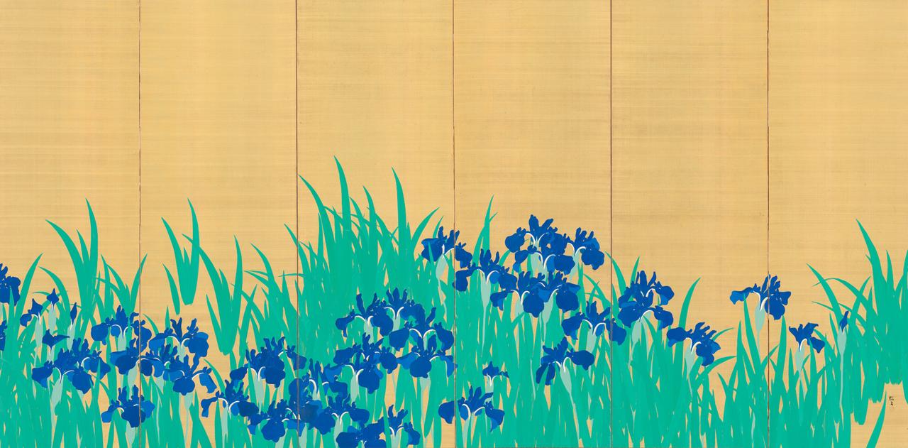 画像: 木島櫻谷《燕子花図》右隻　大正6年（1917）泉屋博古館東京【前期展示】