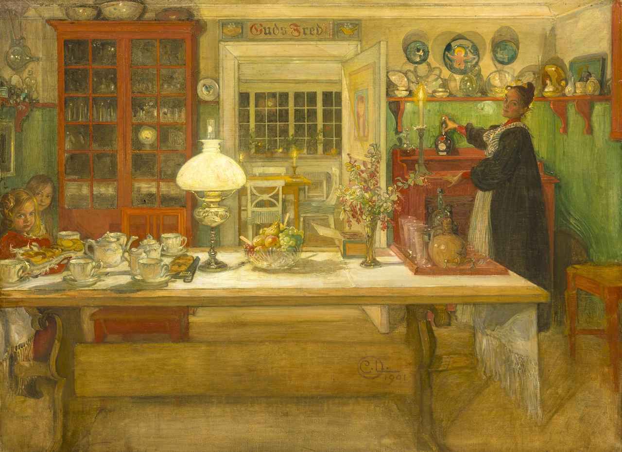 画像: カール・ラーション《カードゲームの⽀度》1901年 油彩、カンヴァス　スウェーデン国立美術館蔵　Photo: Anna Danielsson / Nationalmuseum