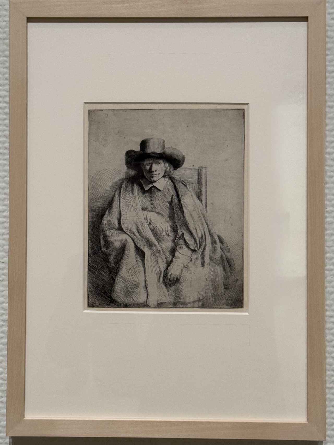 画像: レンブラント・ハルメンスゾーン・ファン・レイン《版画商クレメント・デ・ヨンゲの肖像》 1651年　エッチング、ドライポイント　レンブラント・ハウス美術館　国立西洋美術館「版画家レンブラント　挑戦、継承、インパクト」内覧会にて撮影photo by © cinefil