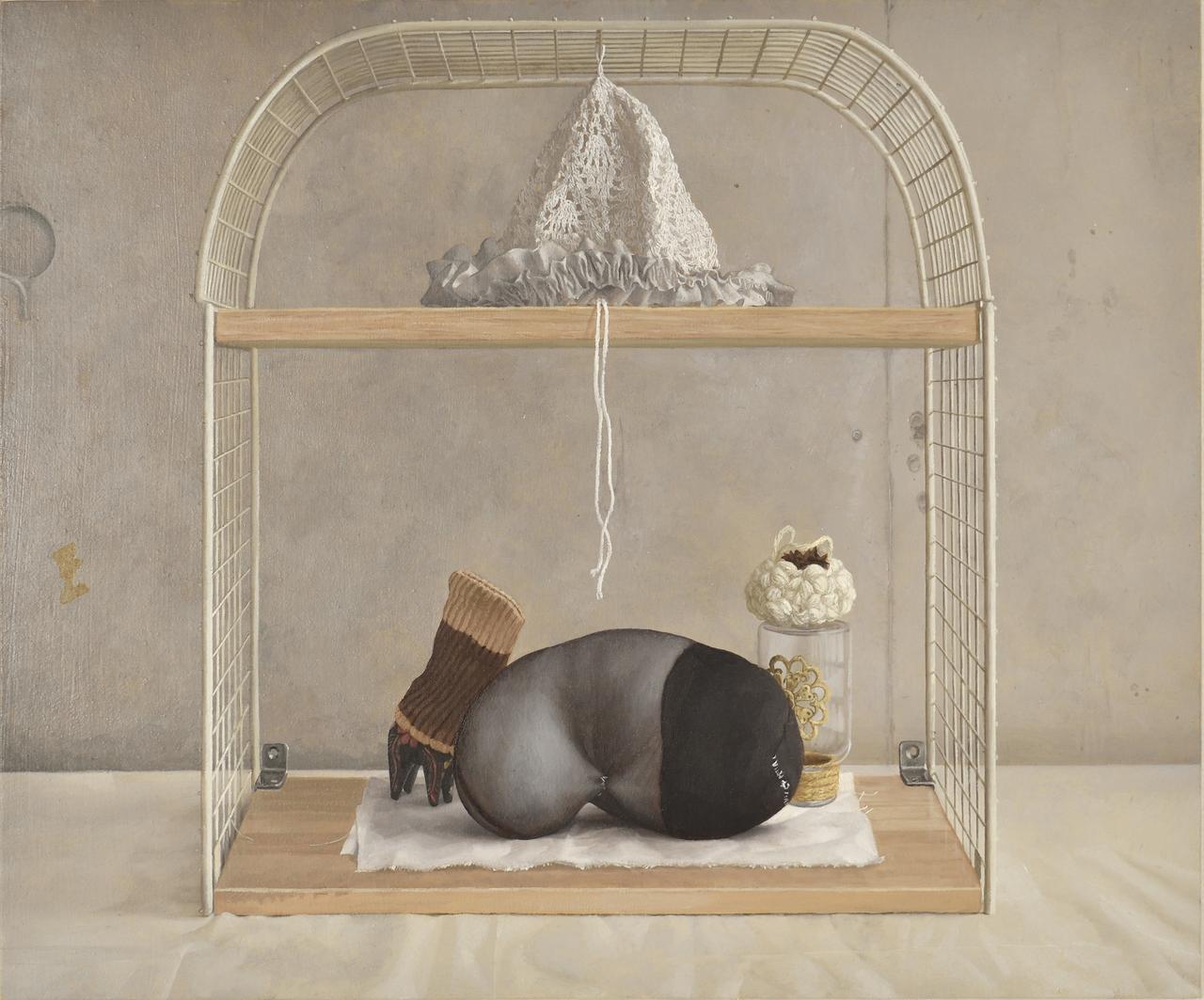 画像: カゴ 油彩、綿張りパネル 50×60cm 2026