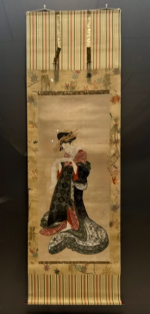 画像: 喜多川歌麿《文読む遊女》文化元年～3年（1805-1806）大英博物館蔵 「大英博物館日本美術コレクション　百花繚乱～海を越えた江戸絵画」東京都美術館館開館100周年記念 内覧会にて撮影　photo by © cinefil