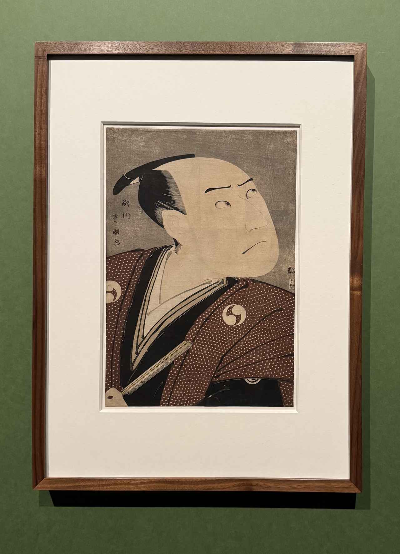 画像: 初代歌川豊国《三代目沢村宗十郎の大星由良助》寛政8年（1796）4月桐座 「大英博物館日本美術コレクション　百花繚乱～海を越えた江戸絵画」東京都美術館館開館100周年記念内覧会にて撮影　photo by © cinefil