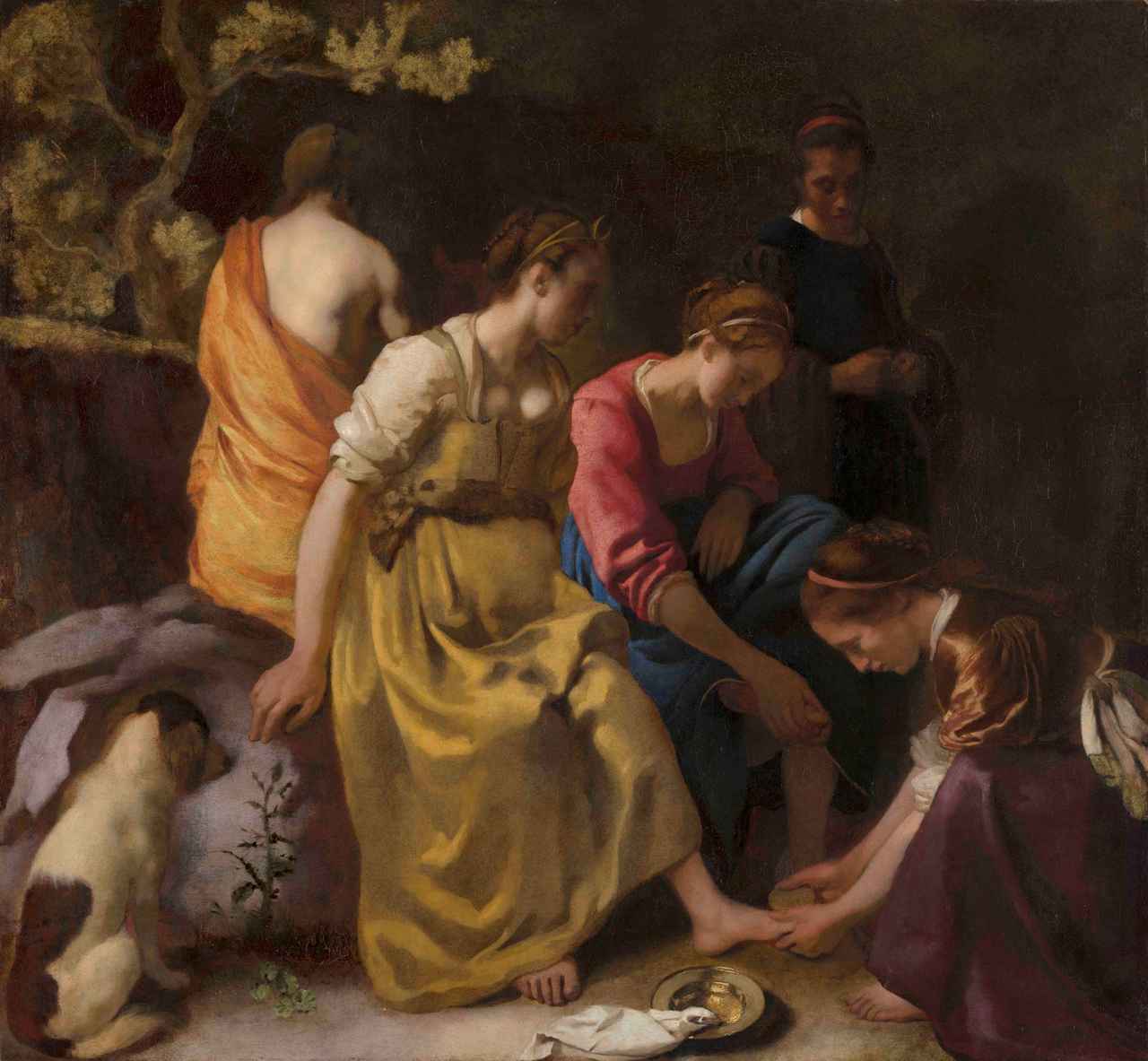 画像: ヨハネス・フェルメール《ディアナとニンフたち》1653 – 1654年頃 油彩/カンヴァス 97.8 × 104.6 cm マウリッツハイス美術館　© Mauritshuis, The Hague
