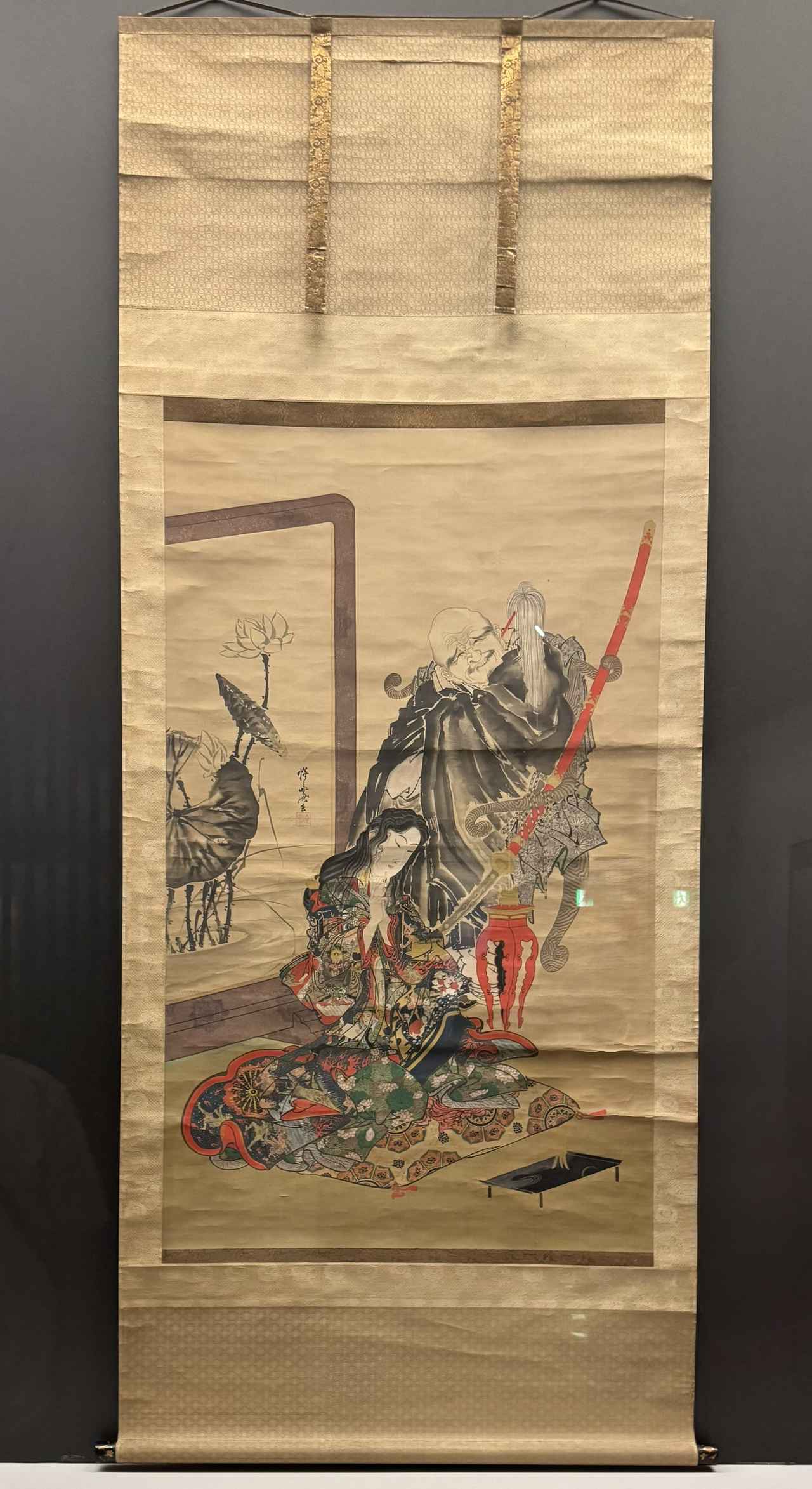 画像: 河鍋暁斎《地獄太夫と一休》明治4～22年（1871–89）　絹本着彩　イスラエル・ゴールドマン・コレクション　【日本初出品】神戸市立博物館　特別展「ゴールドマン コレクション　河鍋暁斎の世界」内覧会にて撮影　photo by © cinefil
