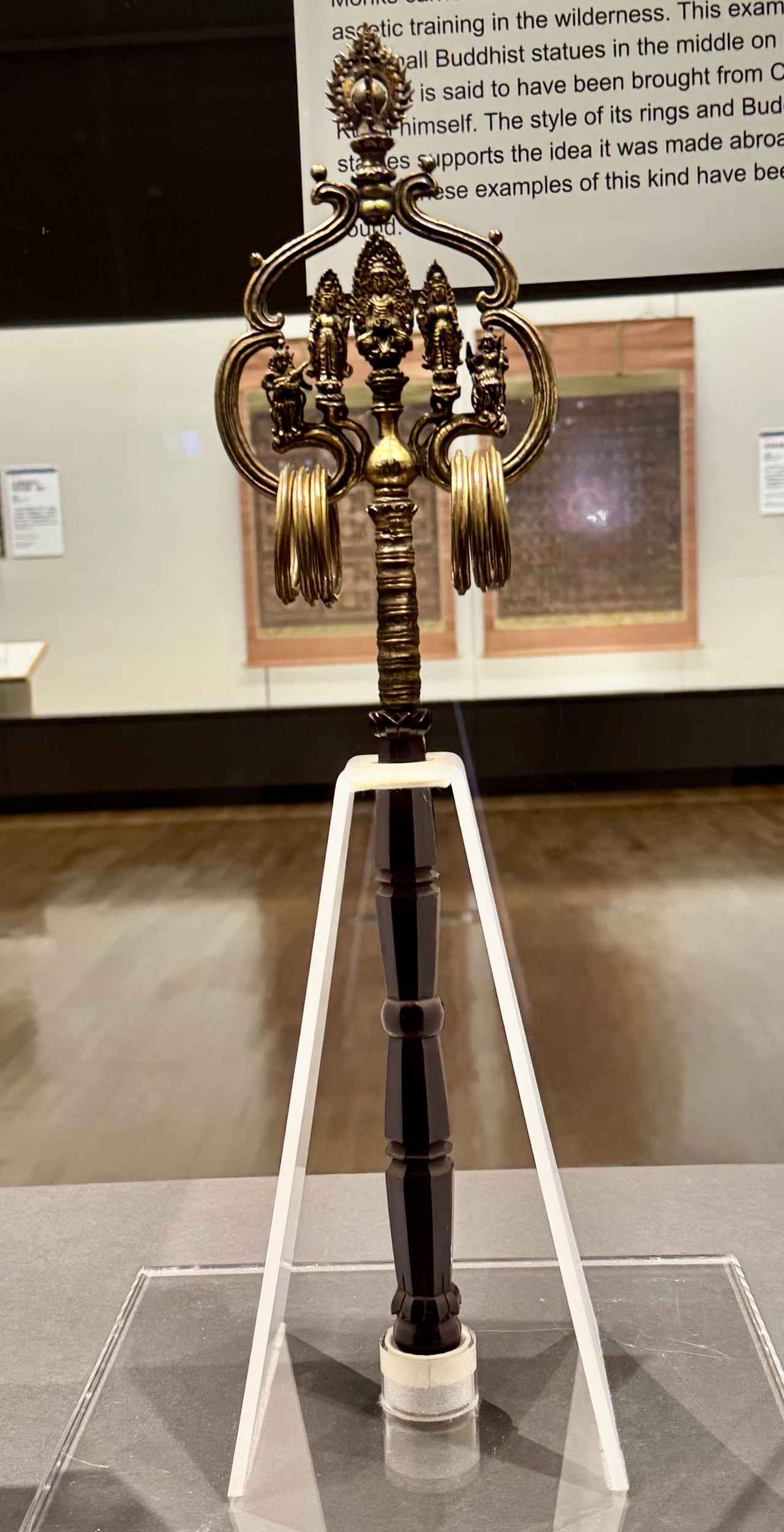 画像: 国宝　金銅錫杖頭　中国・唐時代　8世紀　香川・善通寺蔵　通期展示　東京国立博物館　弘法大師生誕1250年記念 特別展「空海と真言の名宝」内覧会にて撮影　photo by © cinefil