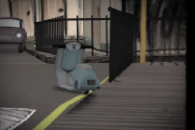 画像: 路肩に停められたベスパ