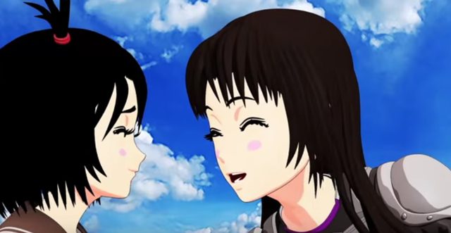 画像: 七波(左)に、バイクの楽しさを訴える楓花(右) www.youtube.com