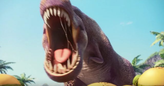 画像: 凶暴なティラノザウルスはマグマに呑まれ・・・ minions.jp