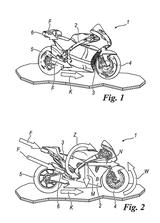 画像: 特許申請の図には、車体に作用する力を示す矢印がいろいろあるので、アンチウィリー効果を狙った推力発生装置としての新型排気系・・・ということがわかるのですが・・・。 www.bennetts.co.uk