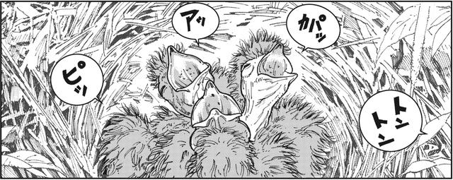 画像: ヒバリの子たちの姿に自分を重ねるバイク乗り?