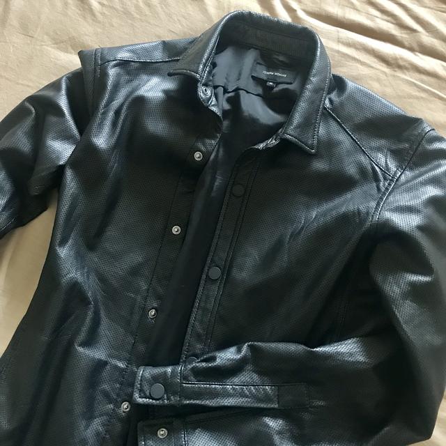 画像: light dots lamb レザーシャツブルゾン