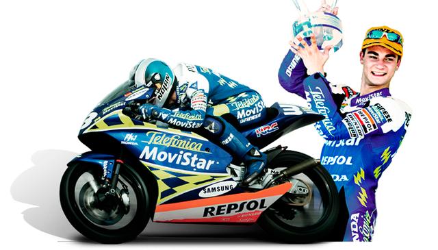 画像: 2003年、ホンダで初タイトル(125cc)を獲得した、若き日のD.ペドロサ。 www.boxrepsol.com