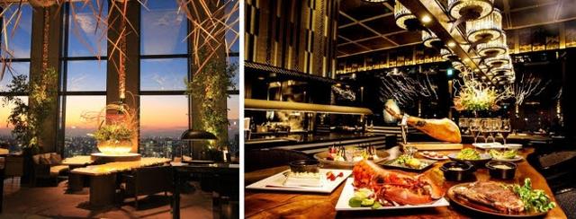 画像: 「SHIZUKU LOUNGE」からのサンセットビュー イメージ(左)、 SVIP SEAT スペシャルサンセットディナー(右)