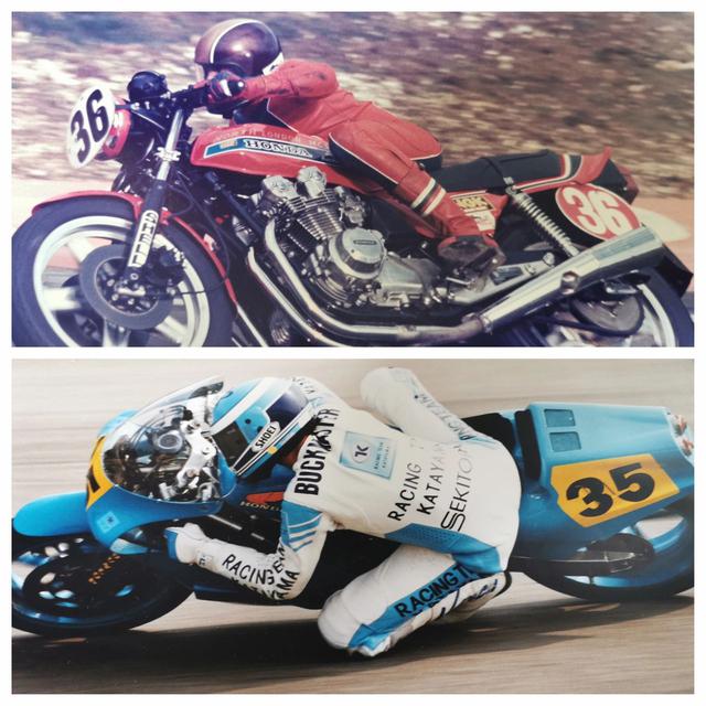 画像: 現役ライダー時代のS.バックマスターの勇姿。ホンダ、ヤマハ、カワサキなど様々なマシンで、様々なカテゴリーを走った彼ですが、レーサーとしてのキャリアのなかでもホンダCB900F(上)とホンダRS500(下)は、彼のお気に入りのレーシングマシンだったそうです。 ptrracing.co.uk