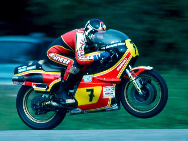 画像: 英国の英雄、B.シーン。1970〜1984年までGPで活躍。GP通算23勝のうち、21勝(125cc3勝、500cc18勝)はスズキ車で得たものでした。 www.acu.org.uk