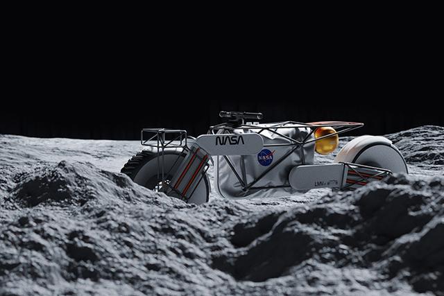 画像: NASAモーターサイクルの詳しいスペックはわかりませんが、誰もいない月の荒野を2輪車でアドベンチャーするのは、とても楽しそうですね。 www.behance.net