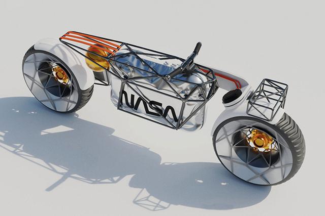 画像: 前輪・後輪を駆動する2WD方式を採用。フレーム後部のストラップとその下の球体が、いわゆるサドルの役目をするとのことです・・・。 www.behance.net