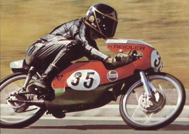 画像: 1971年、GP50ccクラスでファン・フィーン・クライドラーを駆るB.シーン。 www.pinterest.jp