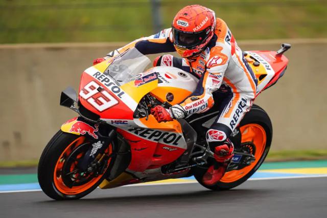 画像: 一時首位を走行したM.マルケス(ホンダ)。 honda.racing