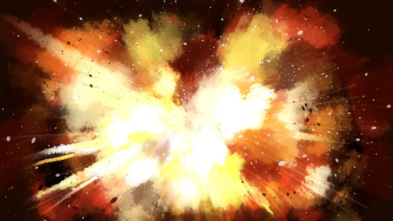 画像: 爆発、のイメージ図。「ドーン!!」という轟音と衝撃波を、爆発という言葉は多くの人に想起させるのでは？ sozaino.site