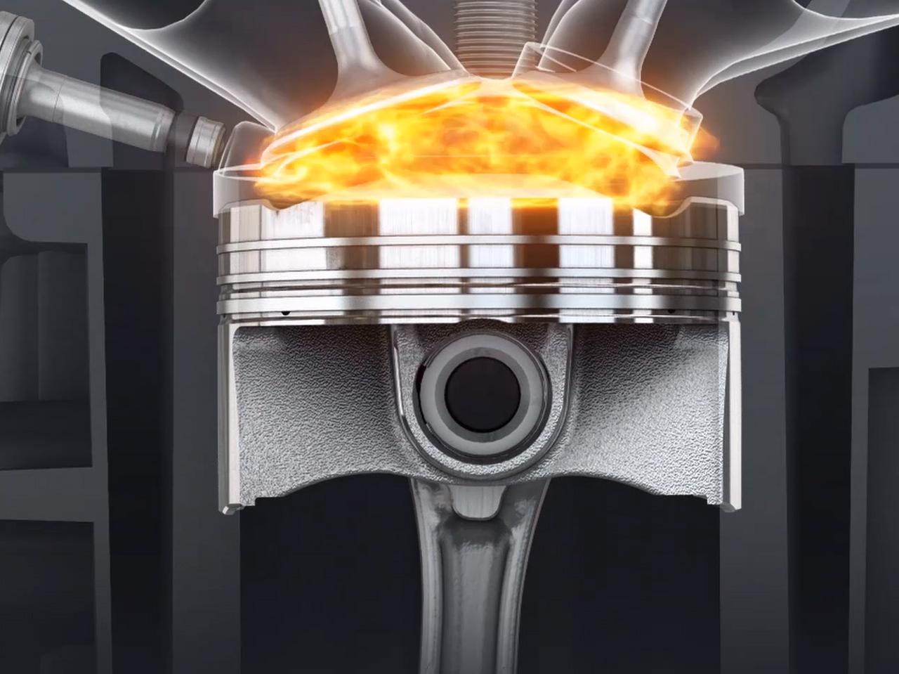 画像: トヨタの「ダイナミックフォースエンジン」のイメージ図。燃焼のイメージとしては、爆発よりは「ゆるふわ」な感じ？ web.motormagazine.co.jp