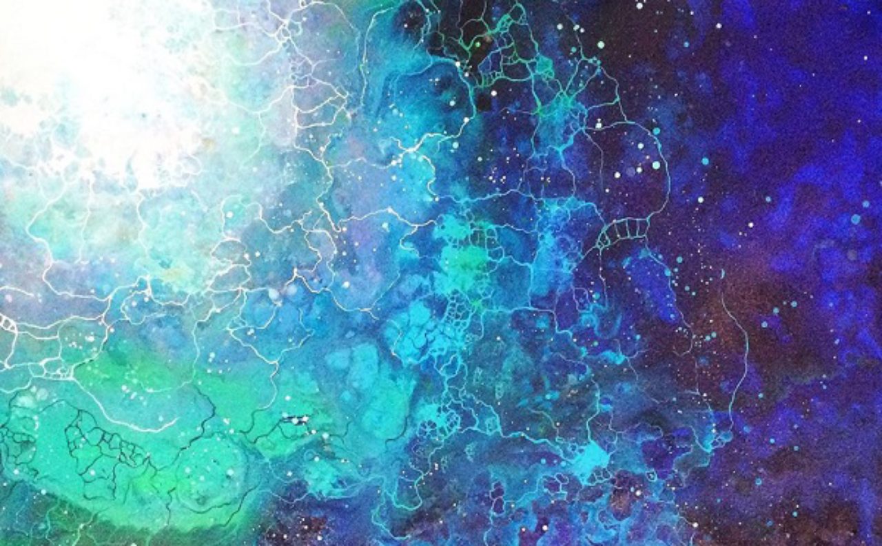 不思議の国 NO9 幻想的な油彩抽象画 幻想的な人間の形状を描いた絵画。 心の海」はこんな色?女性アーティストの幻想的な絵画が美しい - カワ