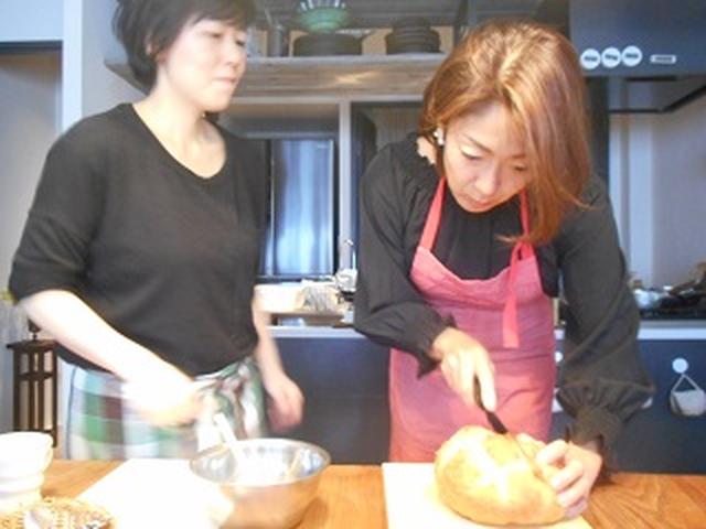 画像: 格子状に切り目を入れてくださいね~