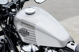 画像: フォーティーエイトのネーミングは、1948年式に用いられたこのタンクシルエットに由来する。新型ではグラフィックを一新し、バー&シールドのエンブレムバッチを装着。