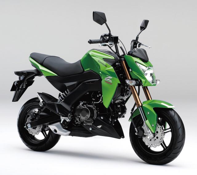 画像: K024 KAWASAKI Z125 PRO ■価格:34万5600円 V字型ヘッドライト、テールに埋め込まれたLDEランプなど、現行Zシリーズの末弟としてアグレッシブな容姿を与えられている新型ミニ・ネイキッド。水平シリンダー空冷単気筒エンジを搭載し、クラッチはマニュアル仕様だ。