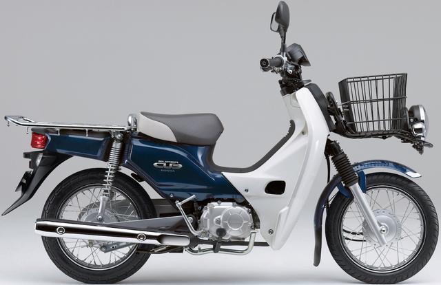 画像: H059 HONDA SUPER CUB110 PRO ■価格:25万7040円 スーパーカブ110のエンジンと車体はそのまま、大きなキャリアやカゴを装備。前後ホイールを14インチ化して重心を低下、サスも重量物積載のために強化された配送業務向けモデル。