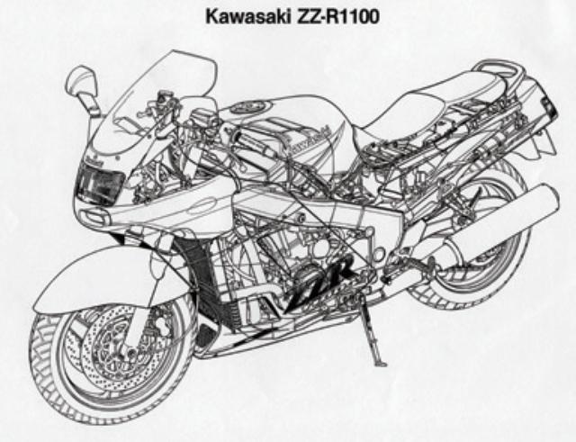 画像: ライダーを含めた空力特性の追求から生まれた、グラマラスな外装に覆われるフレームとエンジンは、当時の1100ccとしてはかなりコンパクト。タンク下のかなりのスペースをエアクリーナーが占めていることもわかる。