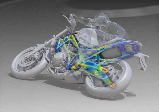 画像: 完全新設計のシャーシを導入したNinja 650の装備重量は193kg。カワサキ独自の解析技術を駆使して設計した軽量なトレリスフレームとスイングアームが、Ninja650の軽快なハンドリングの決め手となっている。