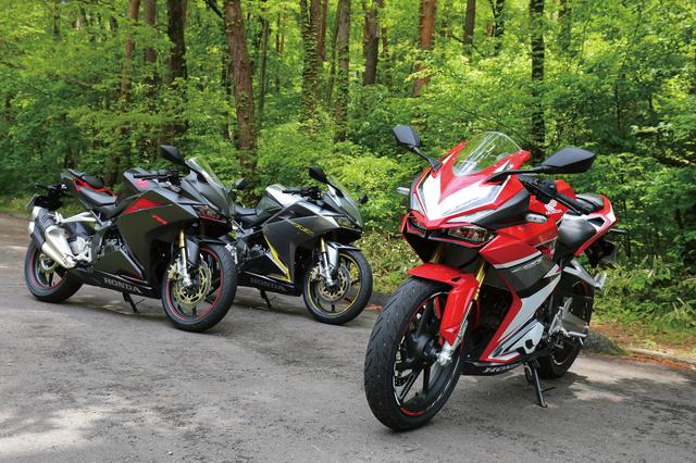 画像: CBR250RRの魅力をそれぞれに表現する3タイプのカラーを用意。各色ごとにグラフィックが異なり、幅広いユーザーの好みに対応する。