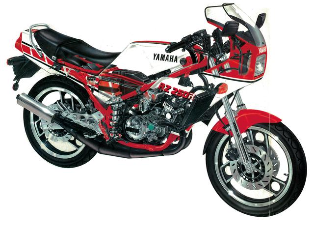 画像: エンジンのパワーアップ、フルカウル化などが施されたRZ250RRの登場によって、RZ250Rが完成したといえるだろう。カウル関連以外の新たに採用されたメカニズムは、これ以後のRZ250Rに反映されることになる。