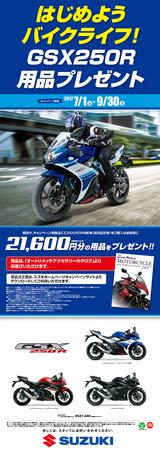 画像: スズキ 「はじめようバイクライフ!GSX250R用品プレゼント」キャンペーン