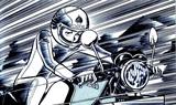 画像: Z400FX を所持したまま、東条が街乗り用として活躍したのがCBX400F。沢渡がFX でクルマに追突したと聞いた緋沙子がこのCBX を借り、現場へと急行する時に、東条の父が乗るリムジンに衝突してしまう。 ©️新谷かおる