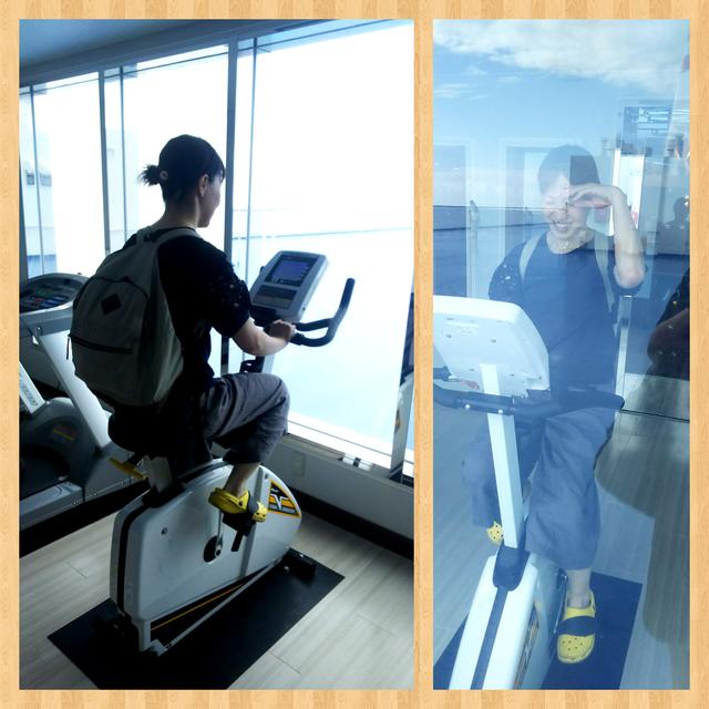 画像: ランニングできたり自転車漕いだりできました。18時間の航海の時間潰しにいいですね!