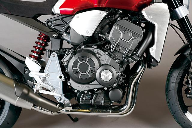 画像: パワーユニットはCBR1000RR譲り。と言っても、最新の1000RR(SC77)のものではなく、おそらくは現行CB1000Rと同じ、2世代前のSC57型CBRのものを基本としているようだ。