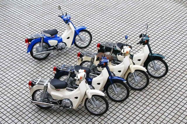 画像: HONDAスーパーカブ110 27万5400円 グリントウェーブブルーメタリック、クラシカルホワイト、アーベインデニムブルーメタリック、バージンベージュ、タスマニアグリーンメタリック