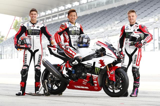 画像: 18年鈴鹿8耐スペシャルカラーのYZF-R1とライダー3人 さわやかぁ^^