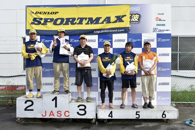 画像: A級入賞者。左から2位・作田選手、1位・冨永選手、3位・池田選手、4位・大越選手、5位・中嶋選手、6位・廣瀬選手
