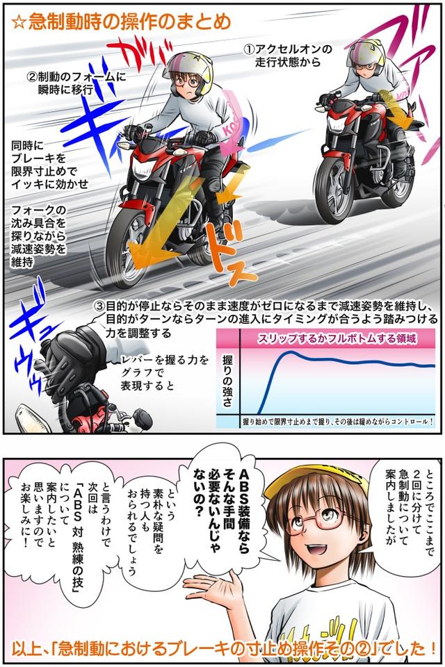 画像4: Motoジム! おまけのコーナー
(急制動におけるブレーキの寸止め操作!その2)
作・ばどみゅーみん