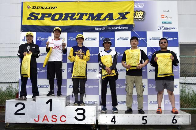 画像: 1位・井川洋一、2位・鈴木登紀子、3位・小笠原晶子、4位・田村一郎、5位・姫野哲也、6位・玉谷壮弘