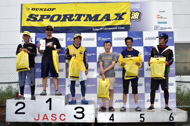 画像: 1位・白川晋也、2位・長谷部利昭、3位・小林寿雄、4位・坂本和信、5位・吉田篤司、6位・岡野 哲