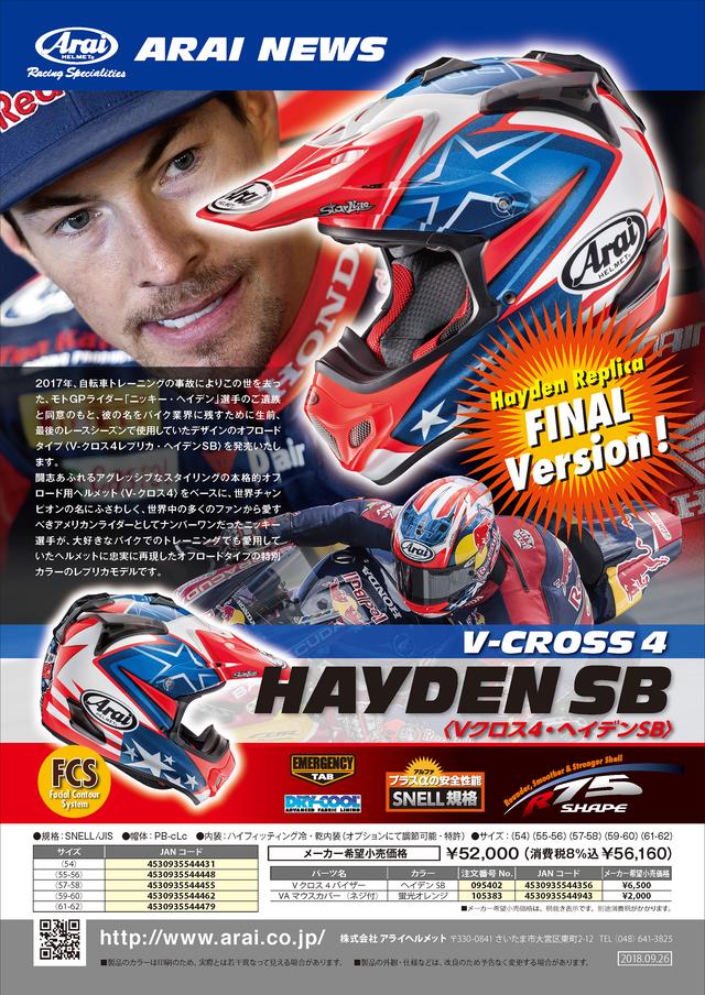 画像3: トレーニングで使っていたグラフィックを再現! 「V-CROSS 4」にニッキー・ヘイデン氏のレプリカが登場!