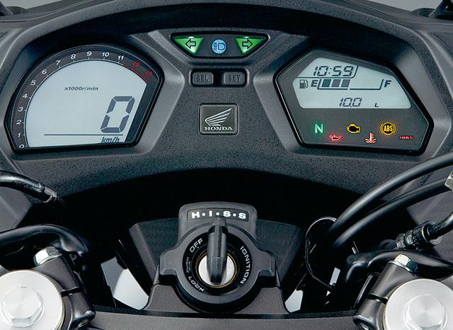 画像: コンパクトなバイザーの背後にマウントされるメーター。「CBR650Fの回のときも取り上げましたが、二眼式とも言えるこのメーターのデザインは面白いですね」。
