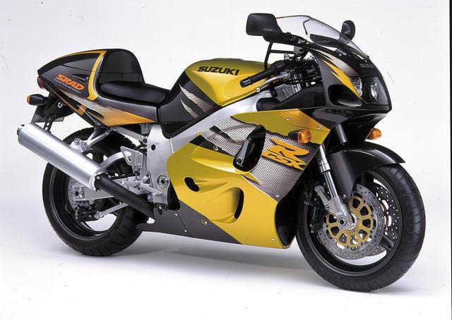 画像: GSX-R750(1998) ●水冷4ストDOHC4バルブ並列4気筒●749㏄●135PS/12300rpm●8.4㎏-m/10300rpm●179㎏●120/70ZR17・180/55ZR17●輸出車