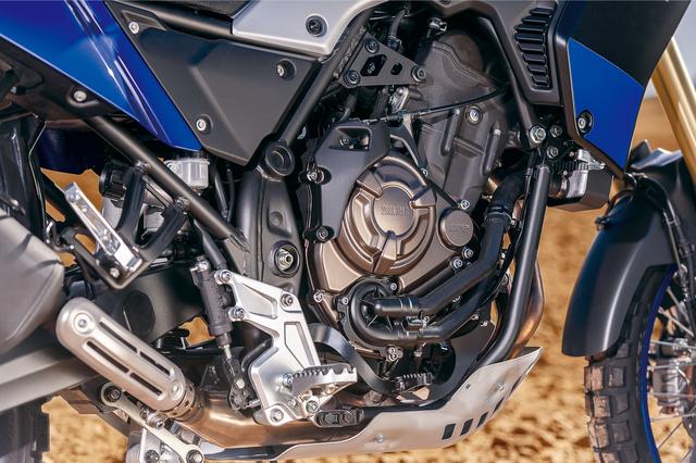 画像: 開発陣は、MT-07用のCP2エンジンがオフロードに向いていると確信していたらしい。いいエンジンにはトラコンはいらない、というのを体現できたのもこのエンジンのおかげと言う。